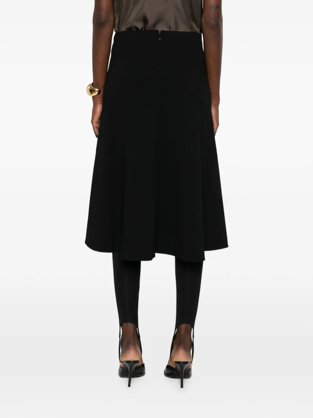 Jil Sander Gelaagde midi-rok met ritssluiting Zwart