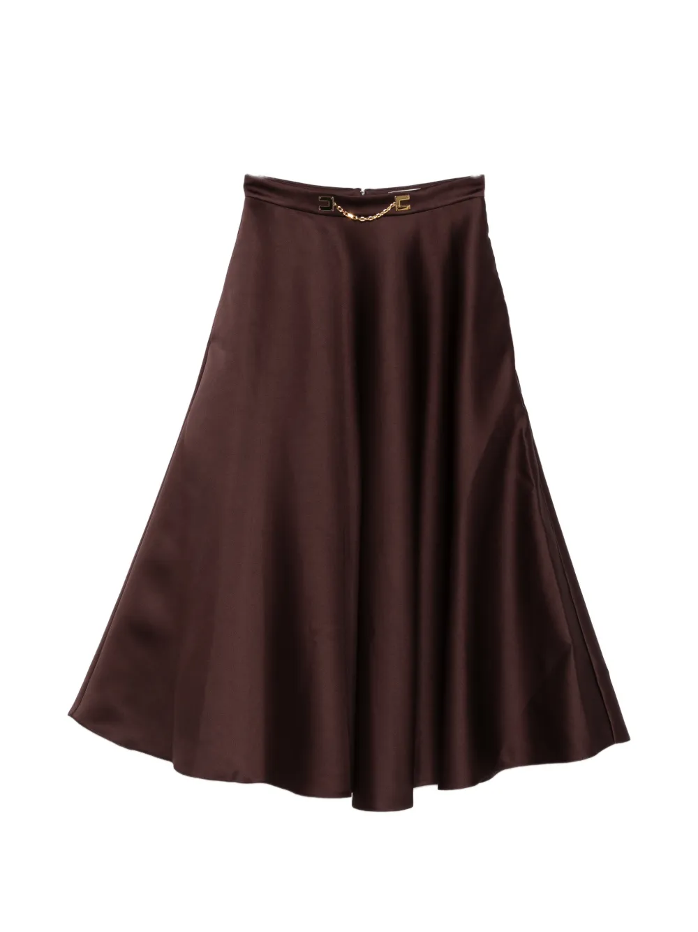 Elisabetta Franchi chain-embellished midi skirt - Marrone