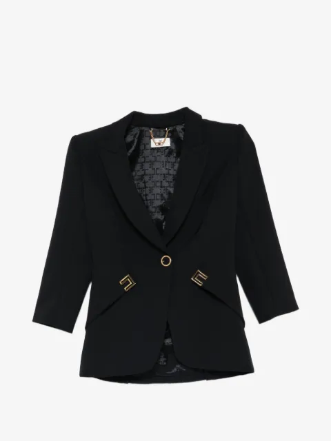 Elisabetta Franchi chamarra de crepé stretch con doble capa y detalles del logo