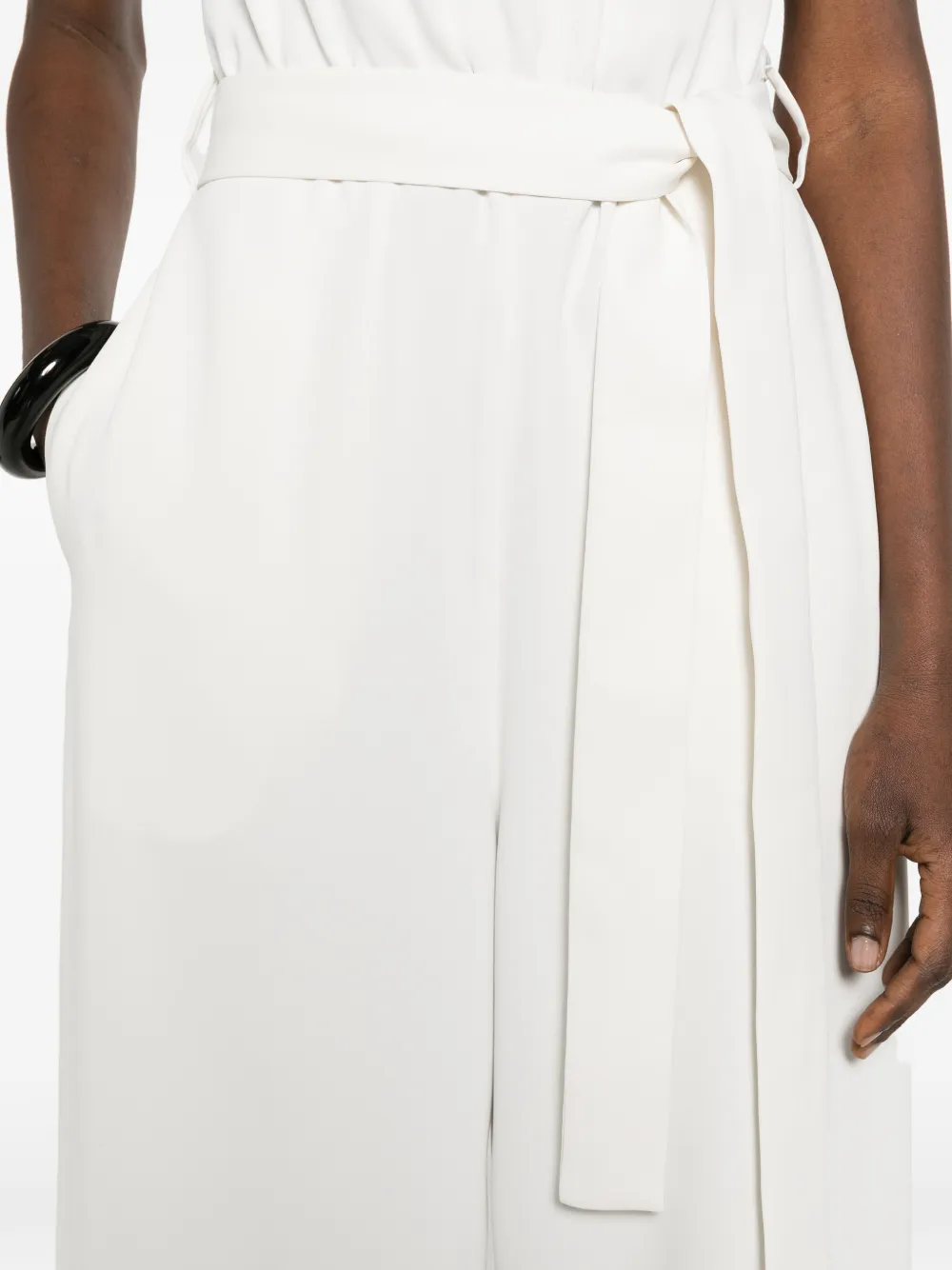 P.A.R.O.S.H. Mouwloze jumpsuit met strik Beige