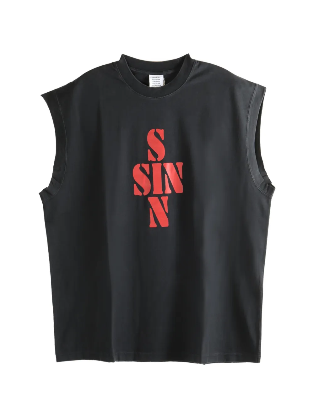 VETEMENTS graphic sleeveless T-shirt - Nero