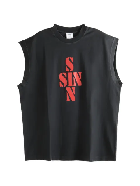 VETEMENTS graphic sleeveless T-shirt