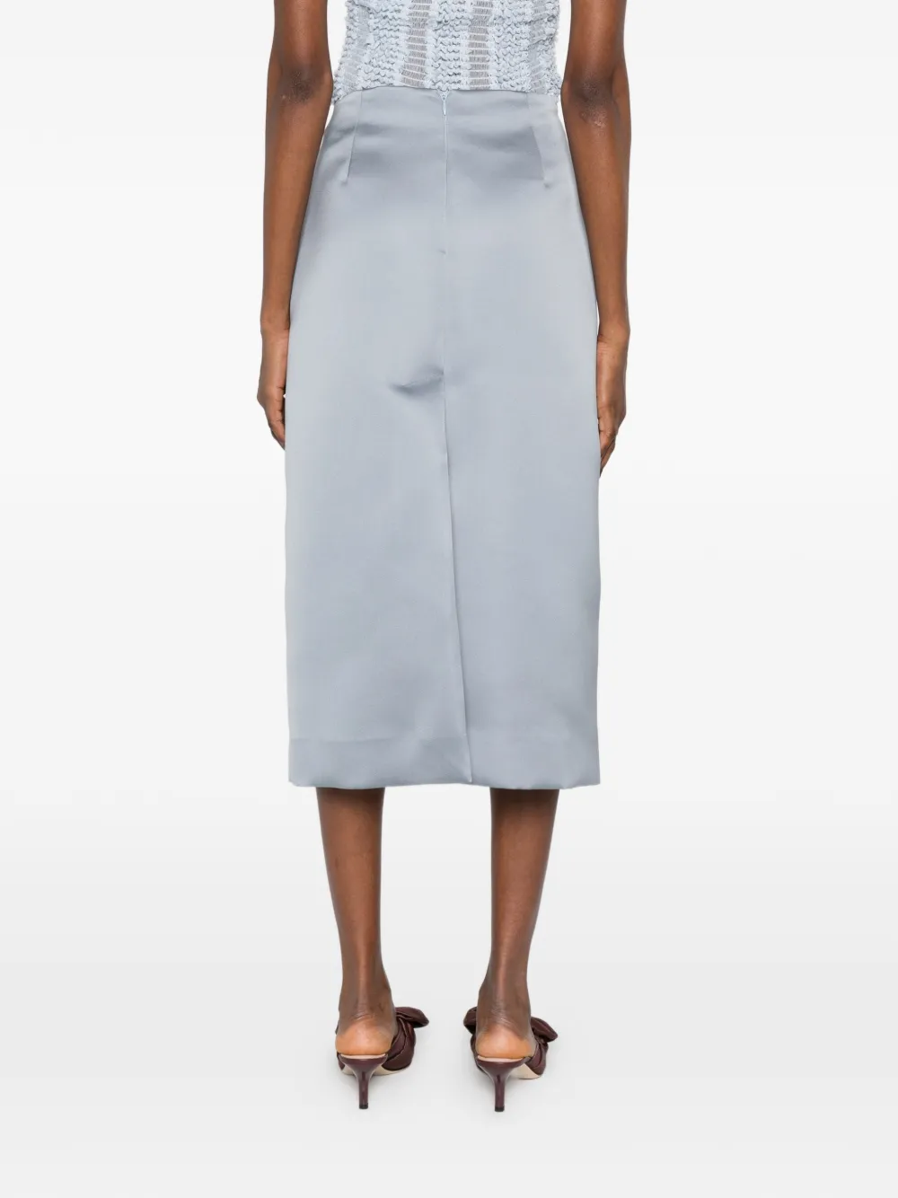 P.A.R.O.S.H. Satijnen midi-rok Blauw