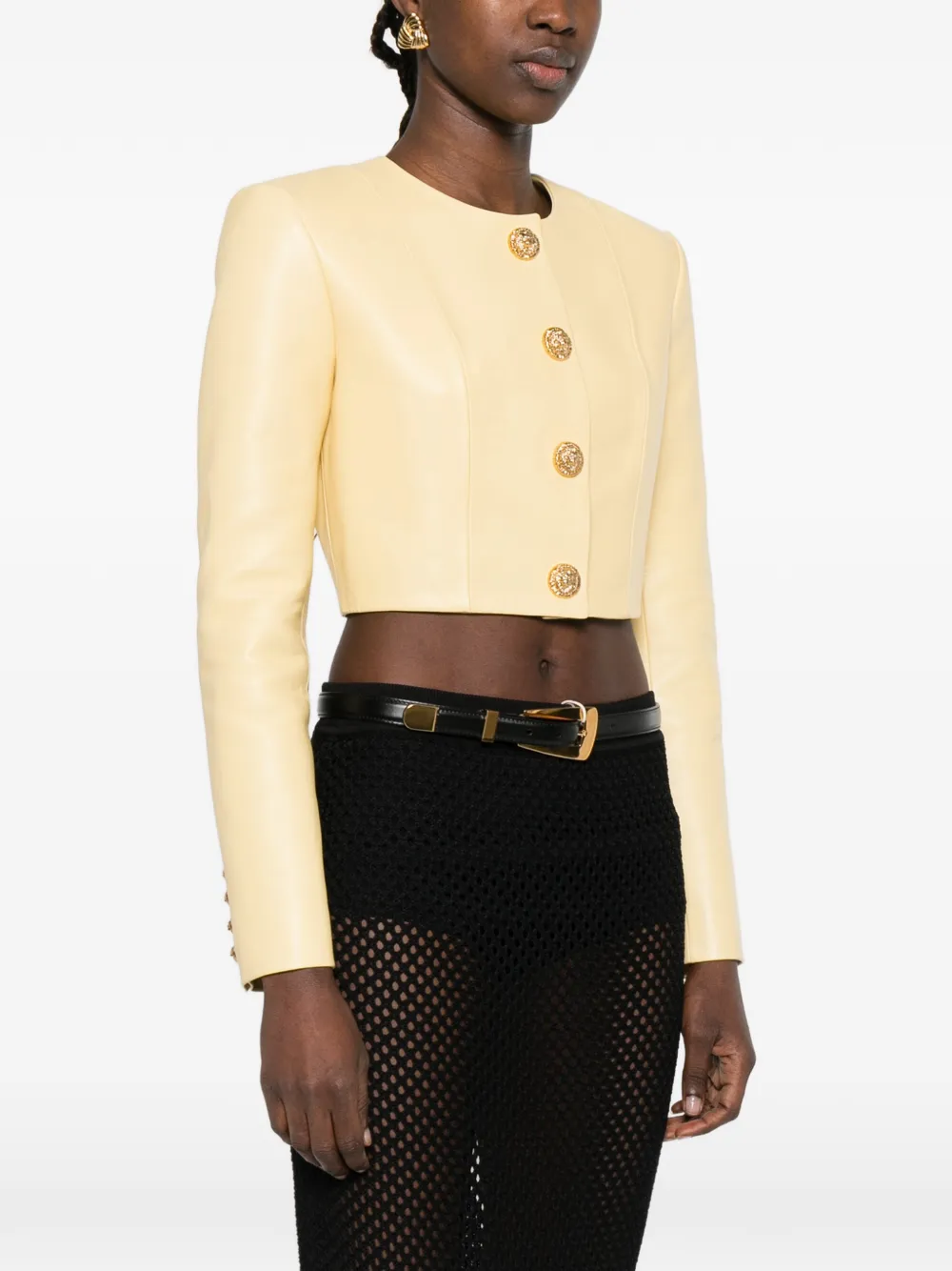  Balmain Button Front Jacket - Neutrals 