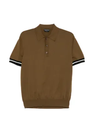 Dolce & Gabbana Ribbed Polo Shirt | Brown | FARFETCH CA
