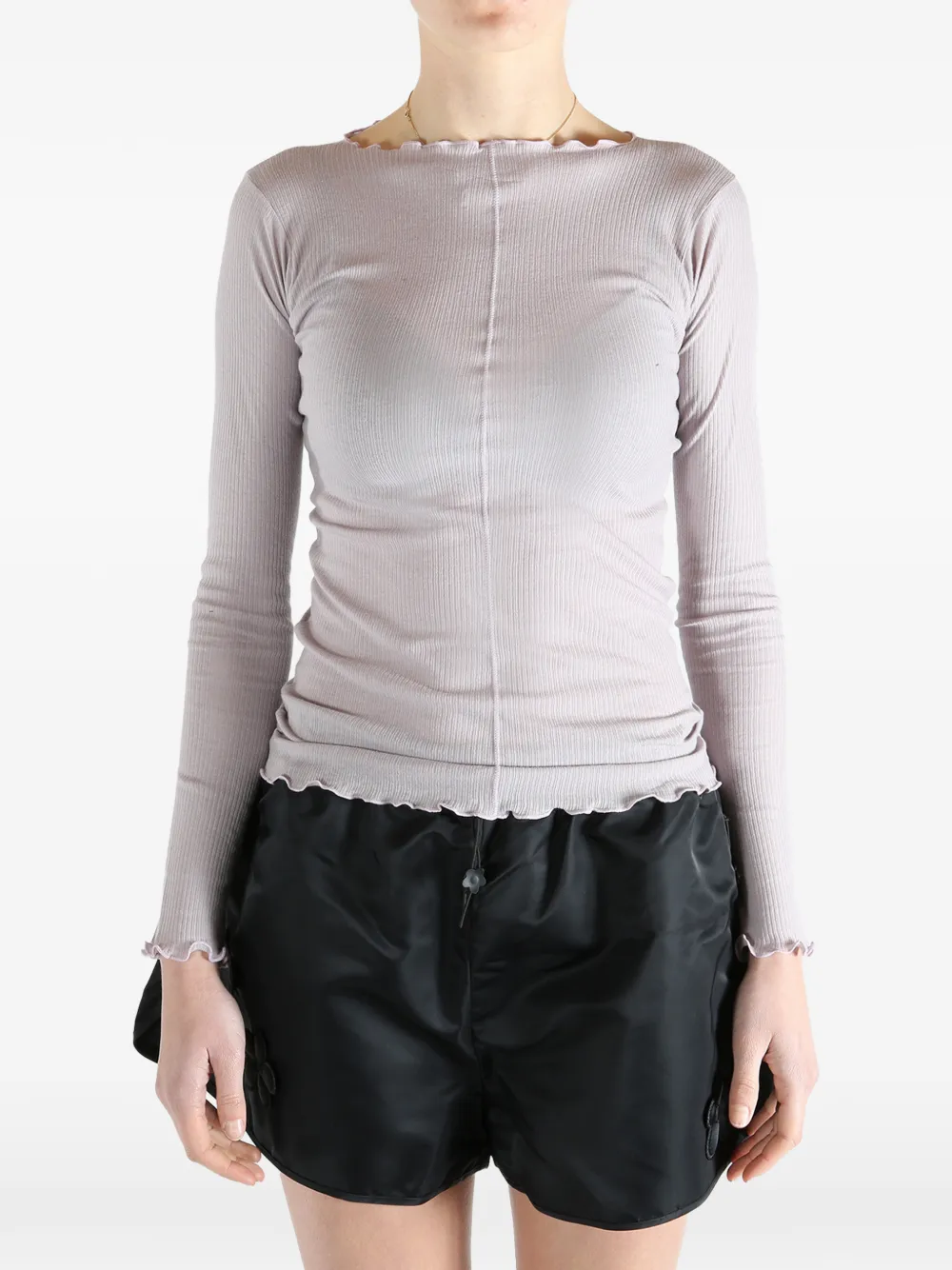 Ruffled-Trim T-Shirt