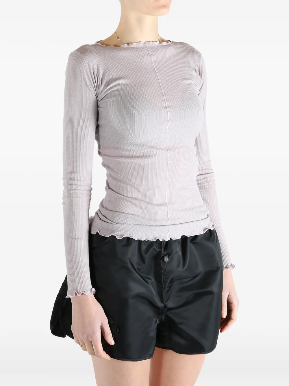 Ruffled-Trim T-Shirt