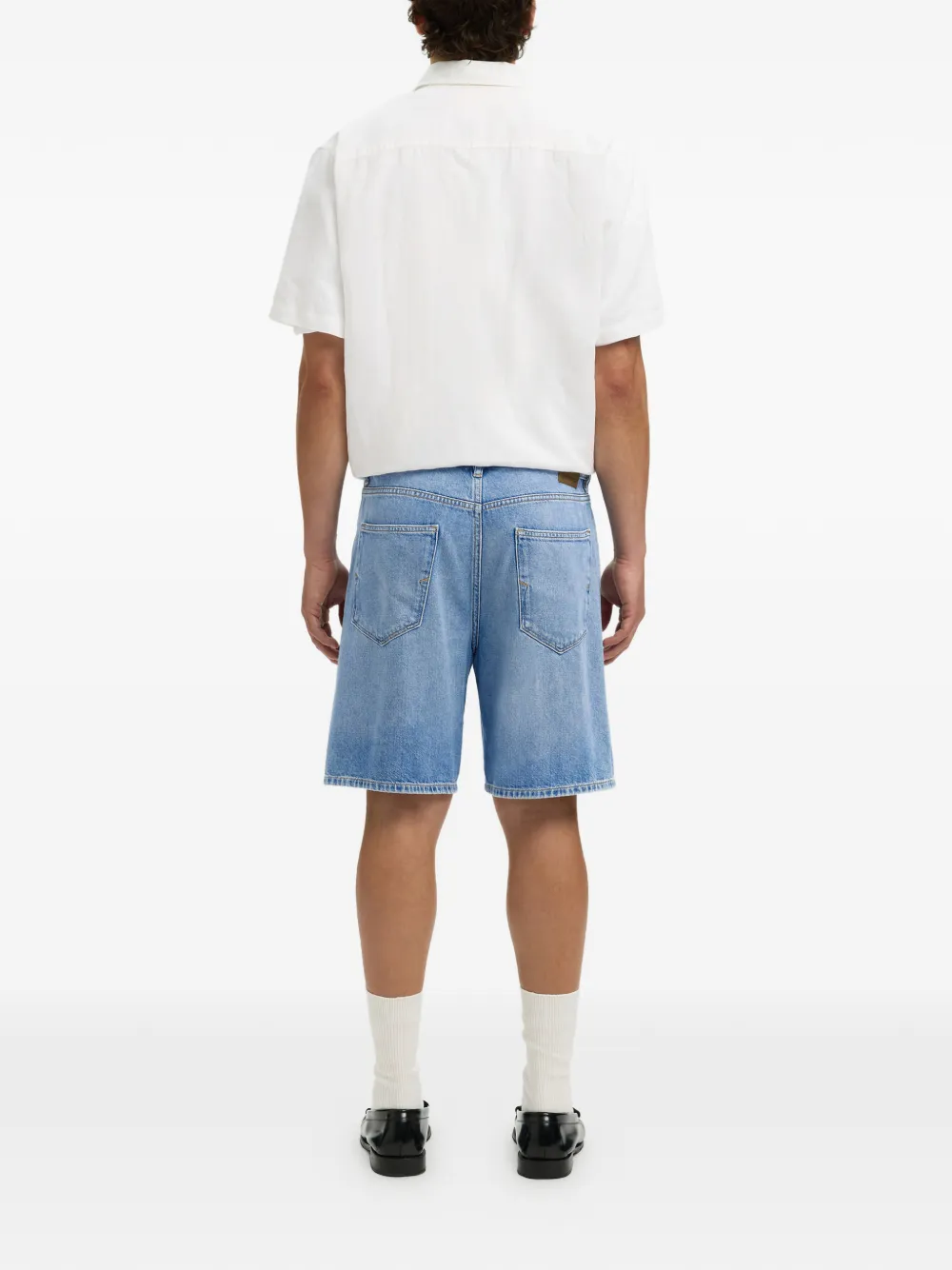 SELECTED Denim shorts met knoopsluiting Blauw
