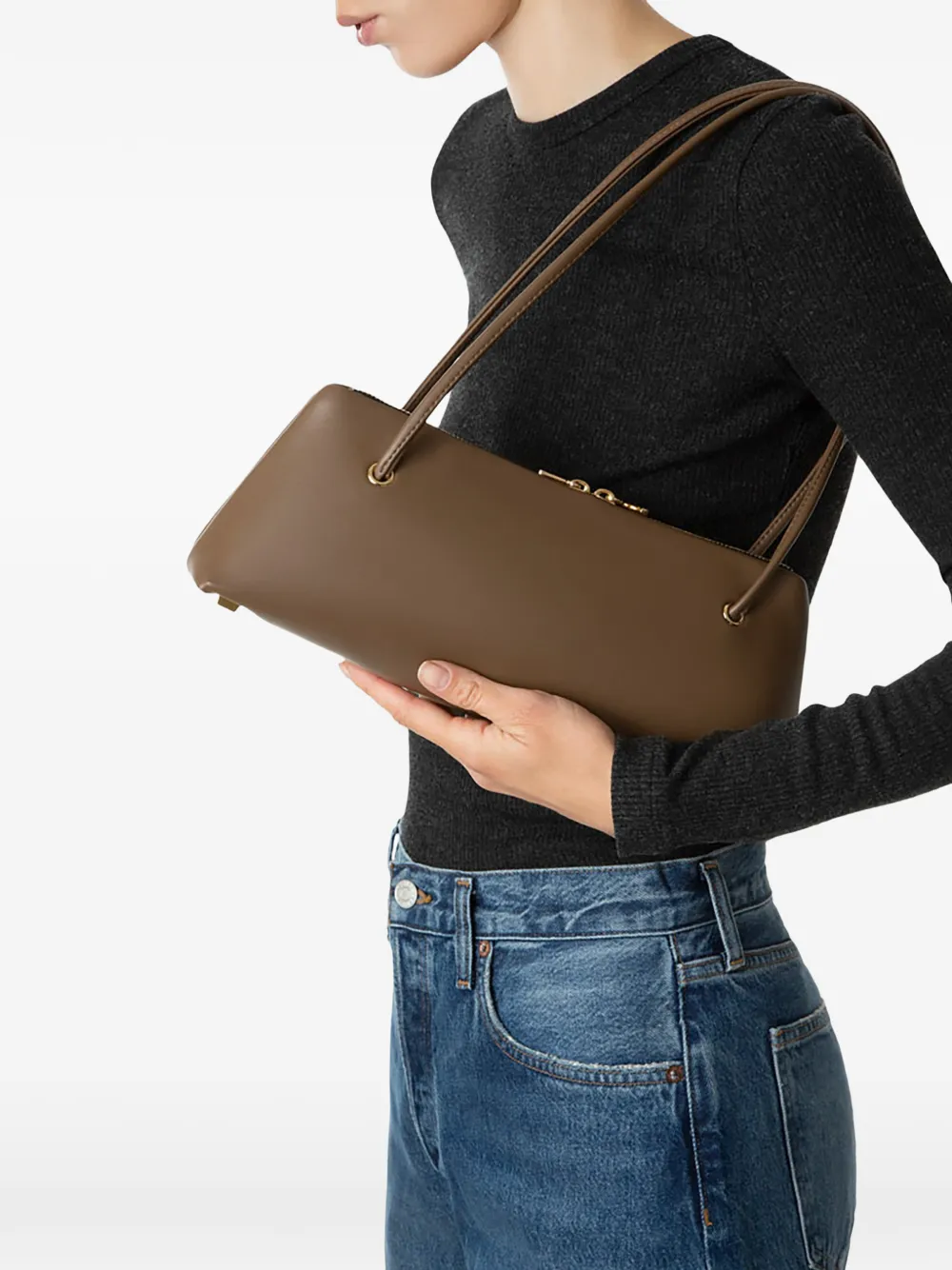 0711 Leslie zip shoulder bag - Bruin