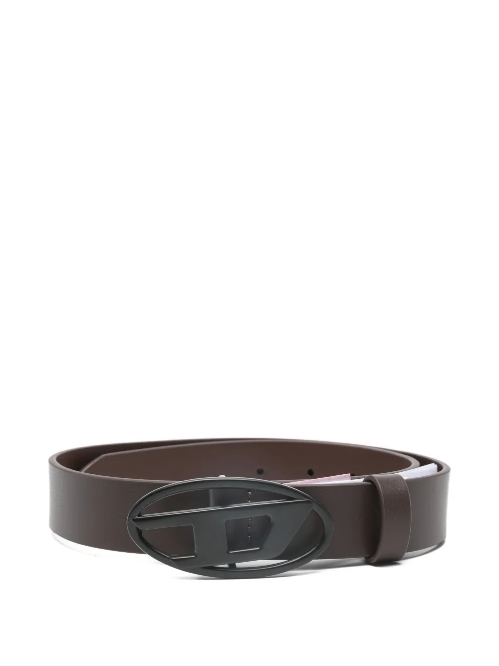 Diesel Kids oval-logo buckle belt - Marrone