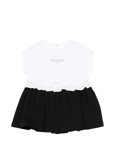 Balmain Kids vestido con volantes