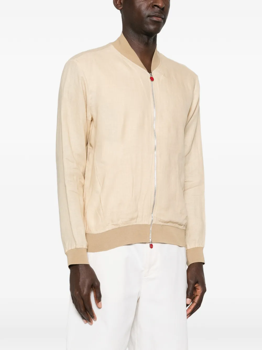  Kiton Zipped Bomber Jacket - Neutrals 