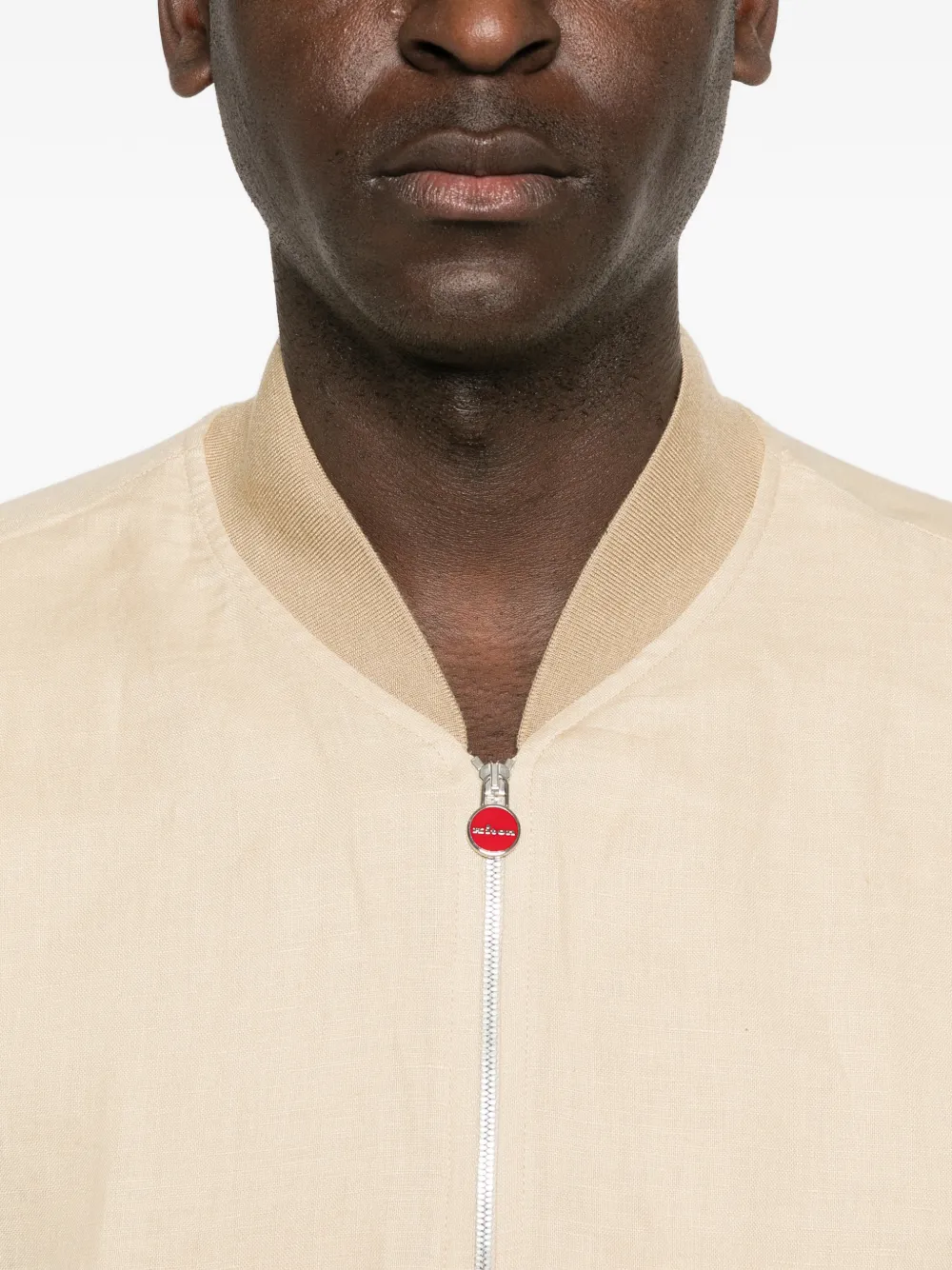 Kiton Bomberjack met rits Beige