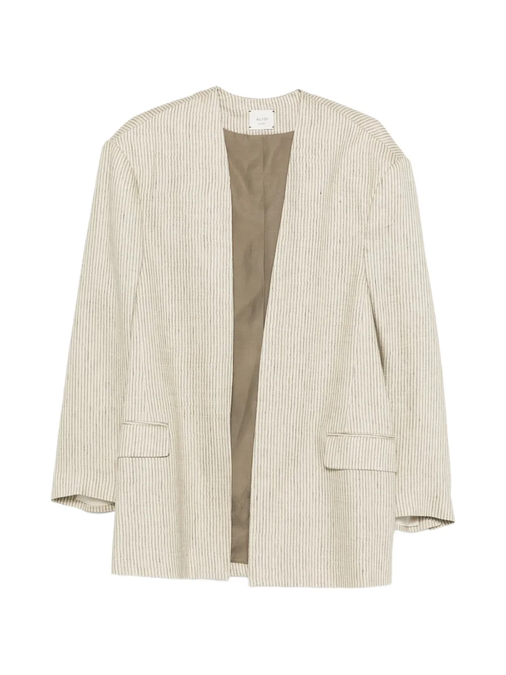Alysi striped pocketed blazer - Toni neutri
