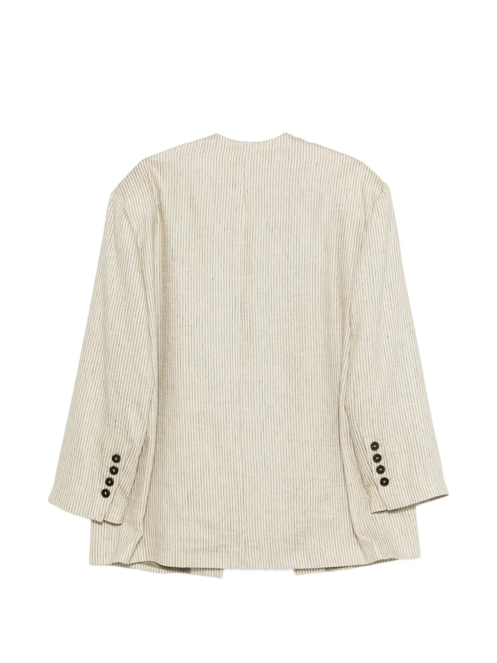  Alysi Striped Pocketed Blazer - Neutrals 
