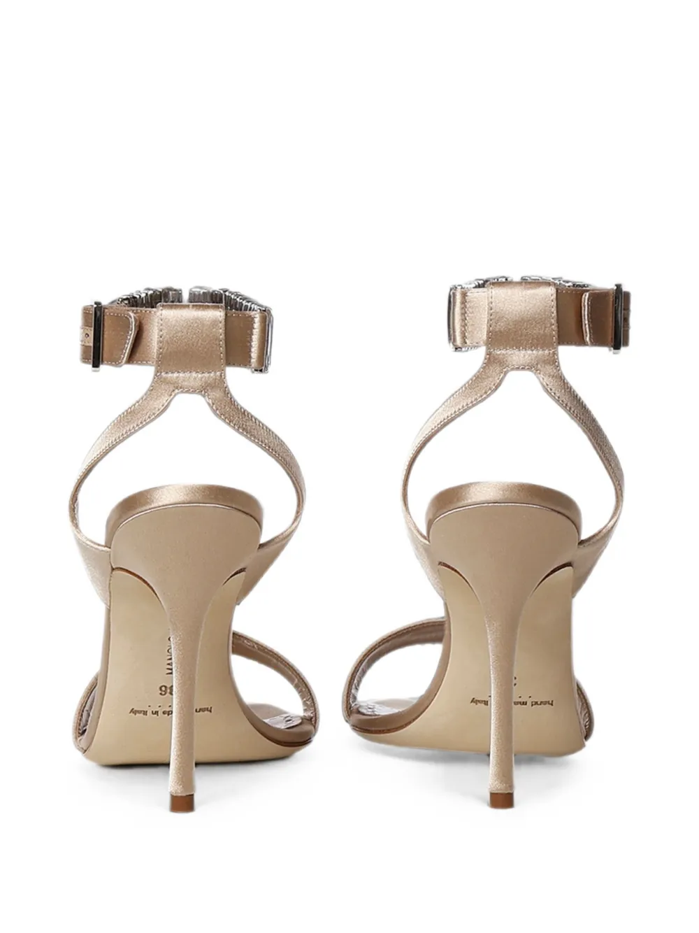 Manolo Blahnik Bayosan crystal-embellished buckle-fastening sandals Beige