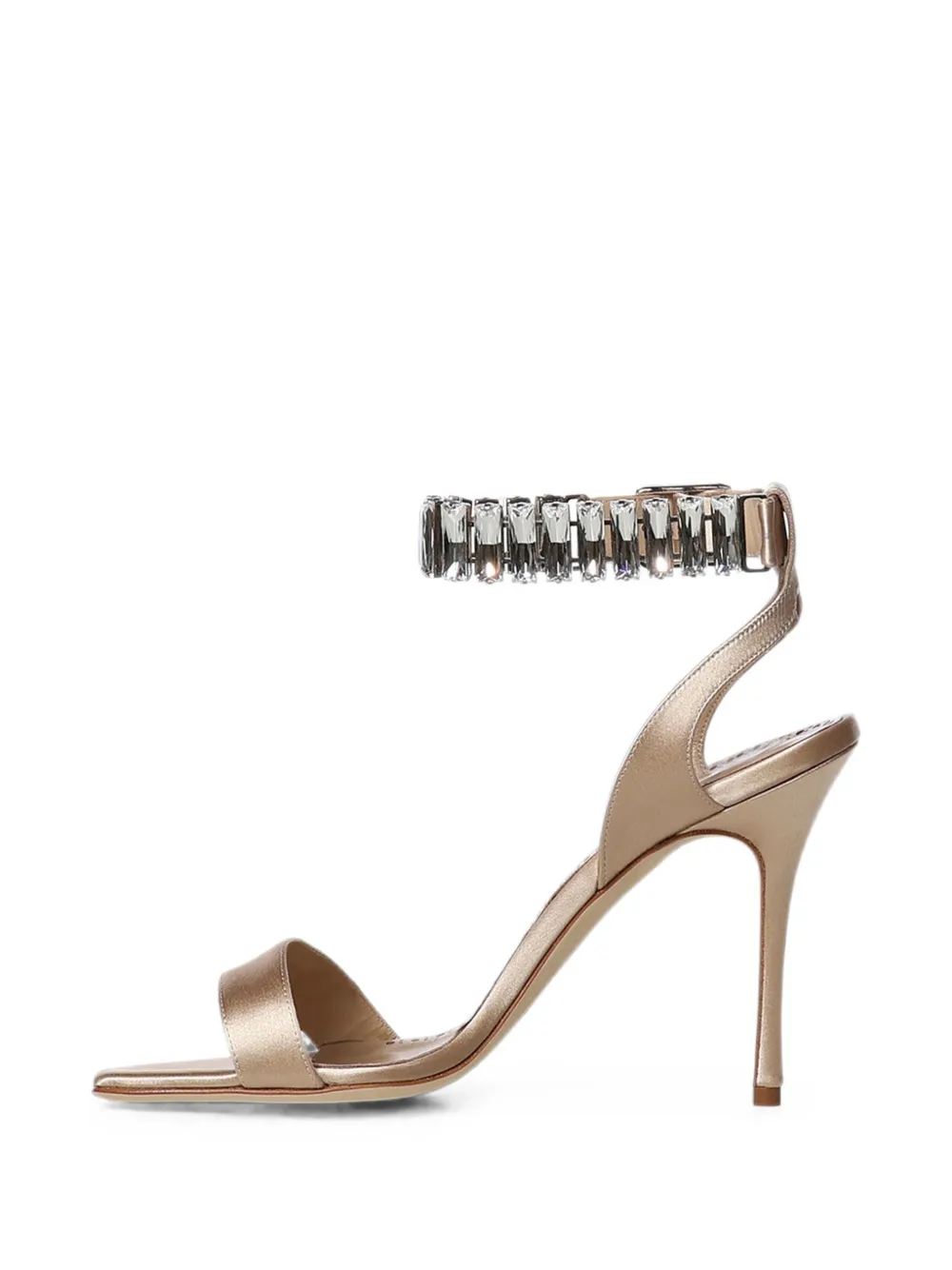 Manolo Blahnik Bayosan crystal-embellished buckle-fastening sandals Beige