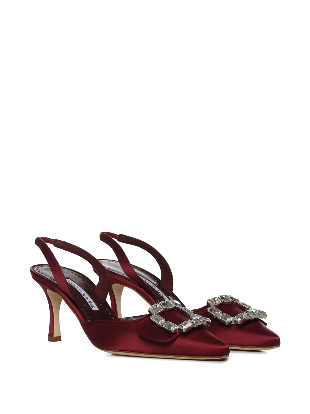 Manolo Blahnik jewel pointed pumps Rood