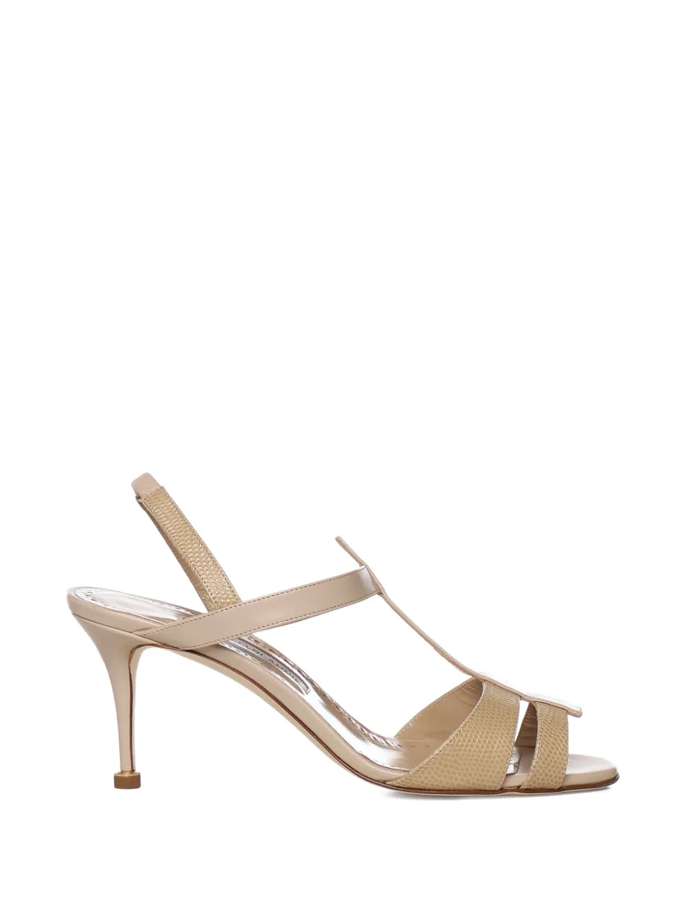 Manolo Blahnik T-strap heeled sandals Beige