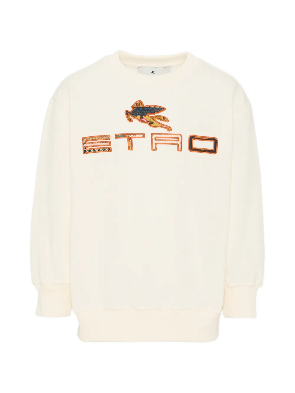 ETRO KIDS logo-detail crew neck sweatshirt - Toni neutri