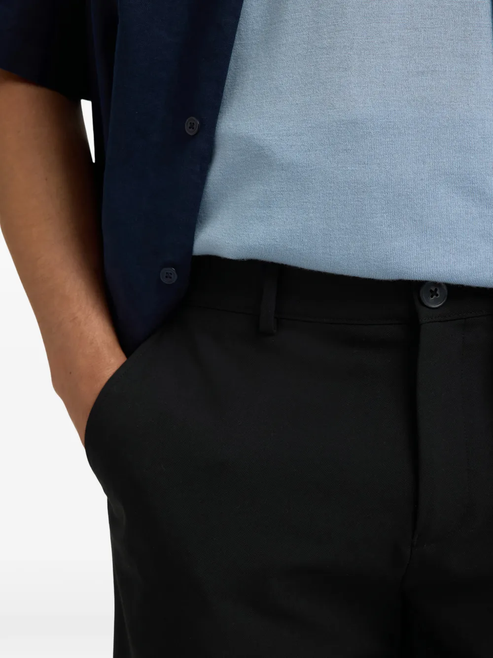 SELECTED Shorts met knopen Zwart