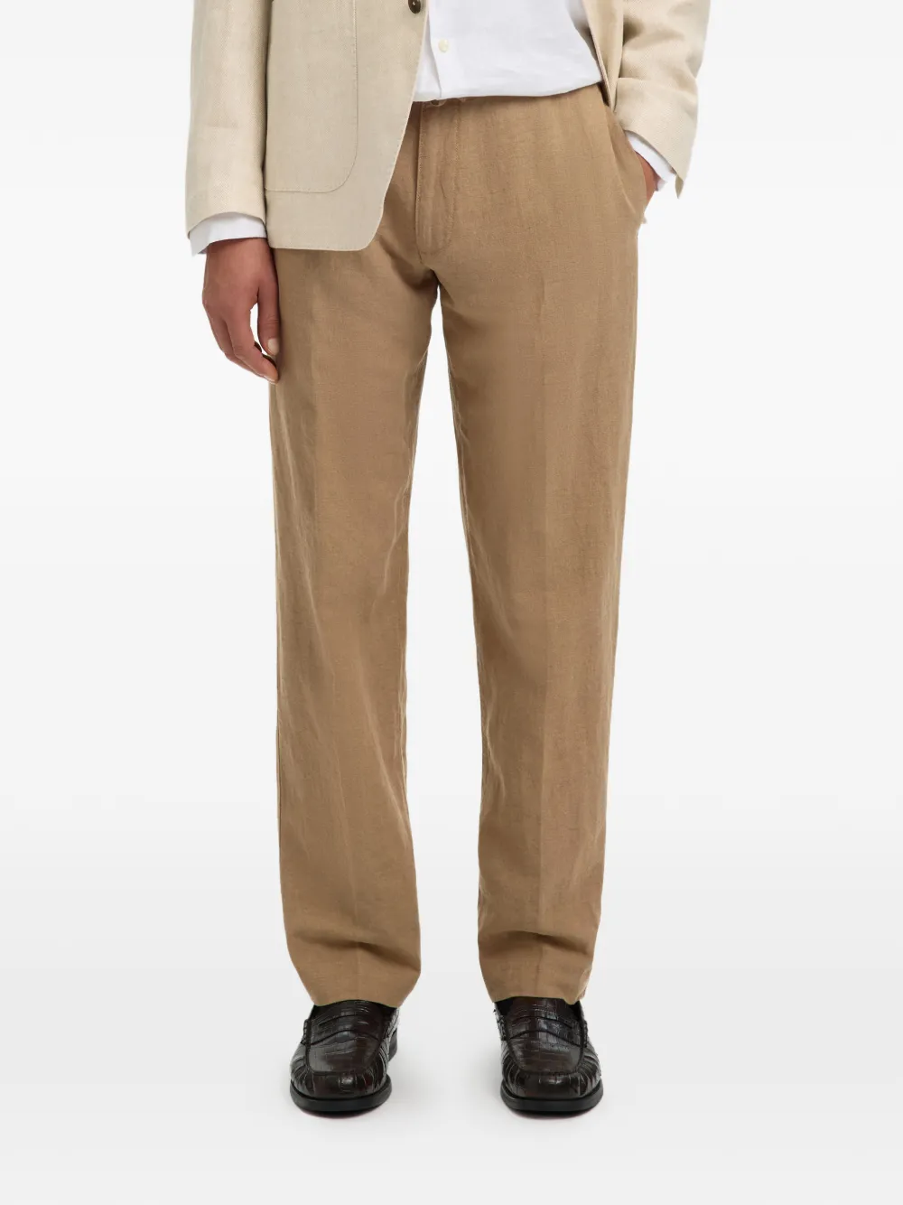 SELECTED Broek met trekkoord Bruin