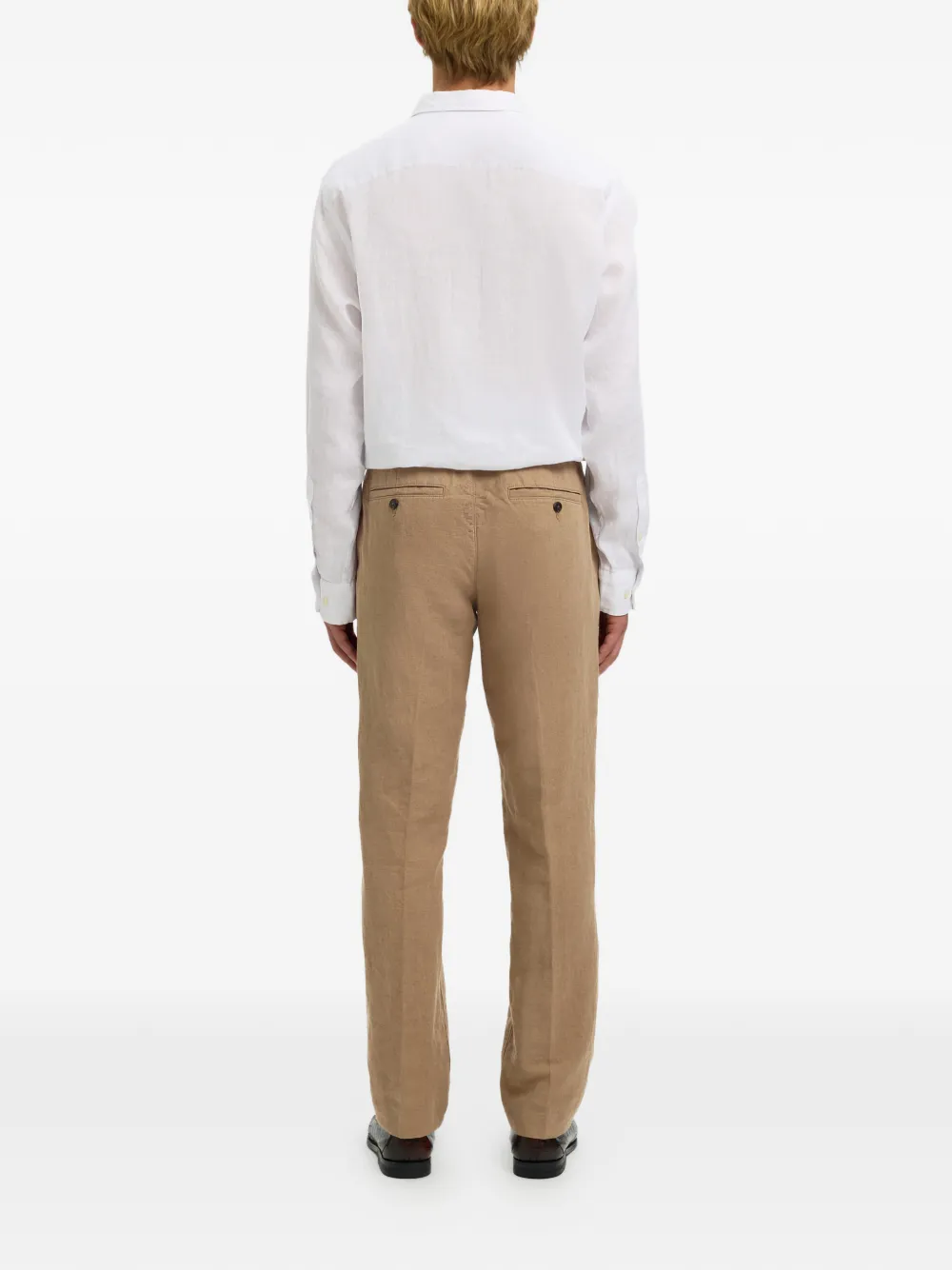 SELECTED Broek met trekkoord Bruin
