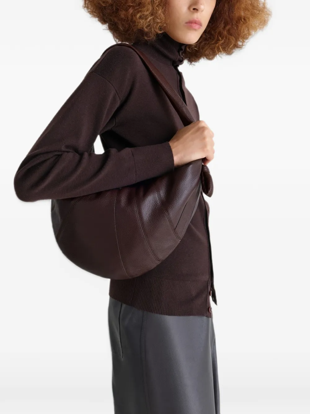 LEMAIRE Fortune Croissant leren tas Bruin