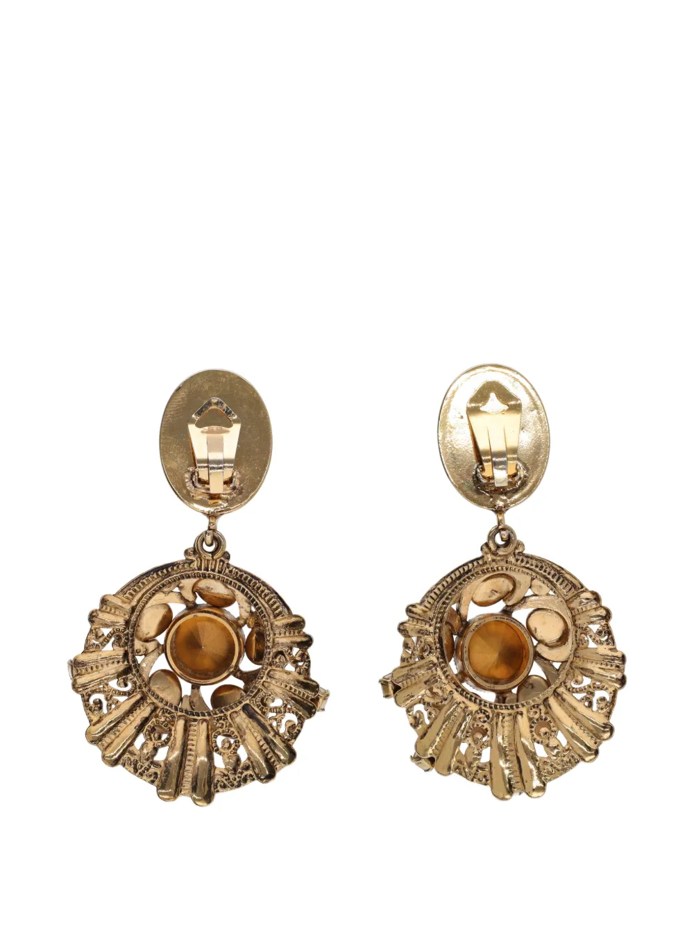 Vintage gemstones drop earrings - Goud