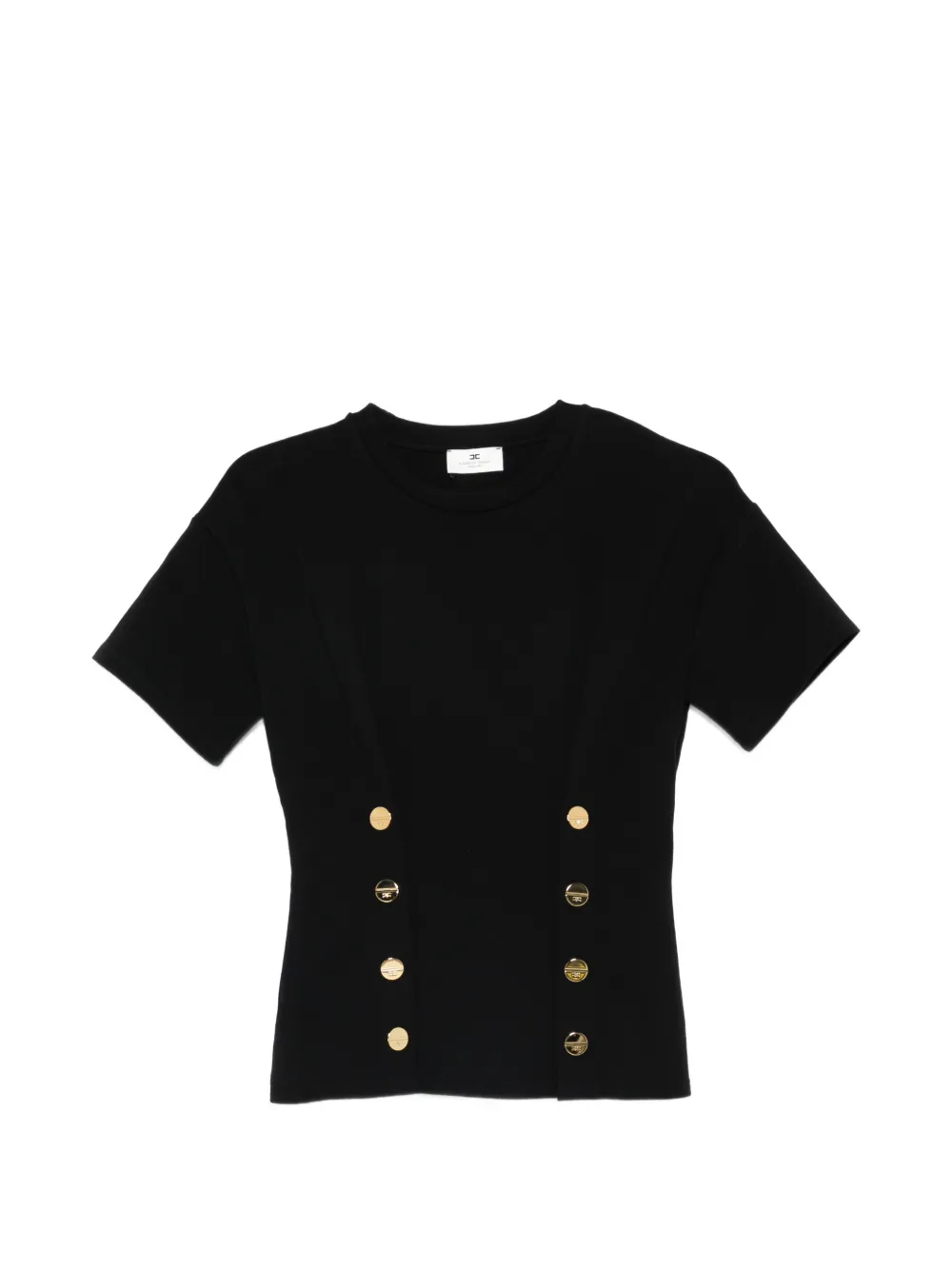 Elisabetta Franchi button-detail T-shirt - Schwarz