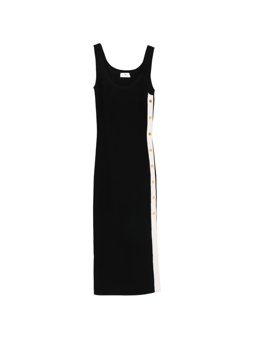 Elisabetta Franchi button-detail sleeveless midi dress - Nero