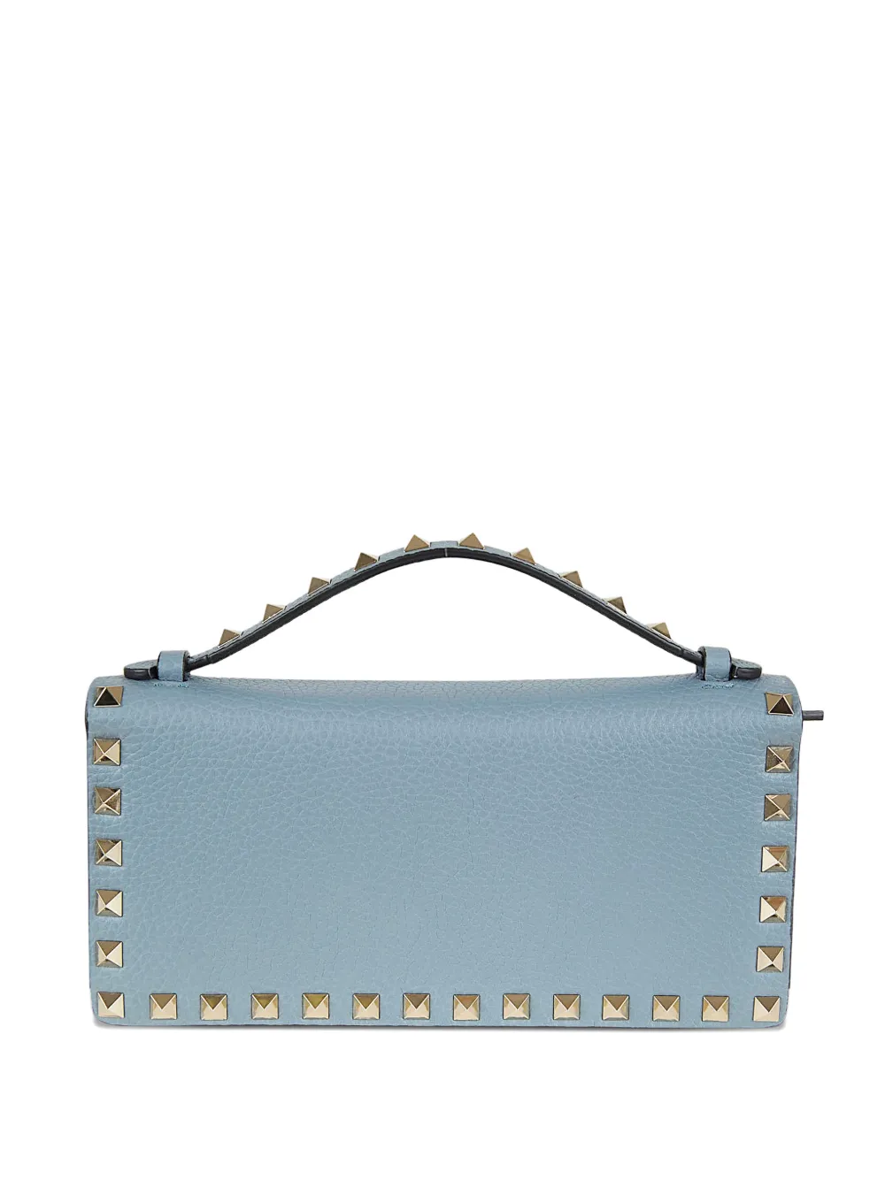 Valentino Garavani Rockstud leather clutch bag - Blu