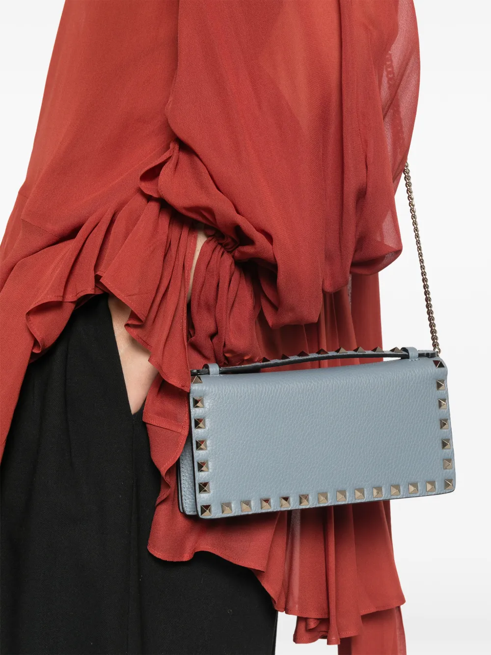 Valentino Garavani Rockstud leren mini-tas Blauw