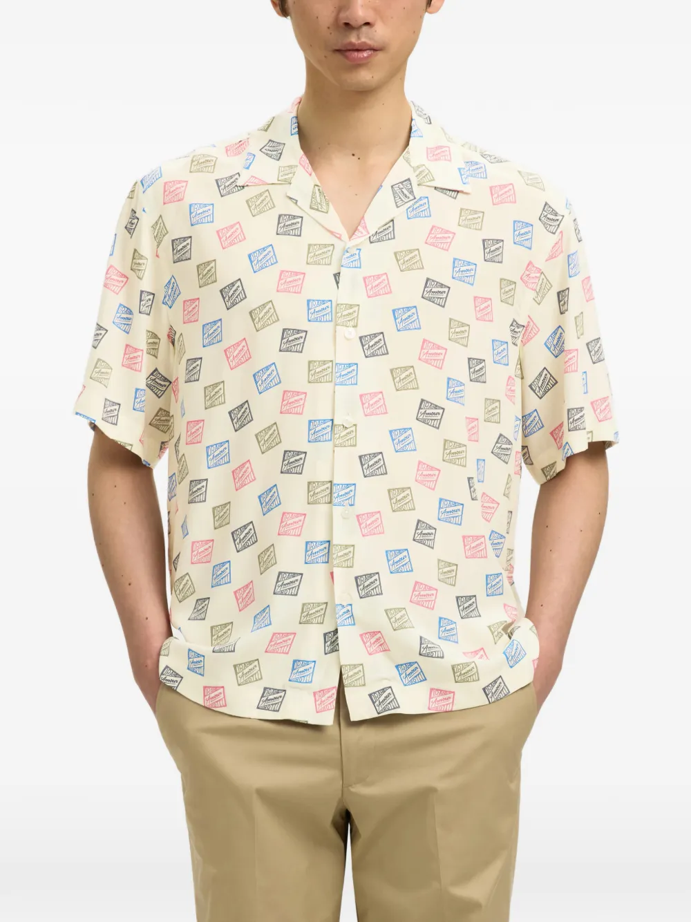 SELECTED Overhemd met print Beige