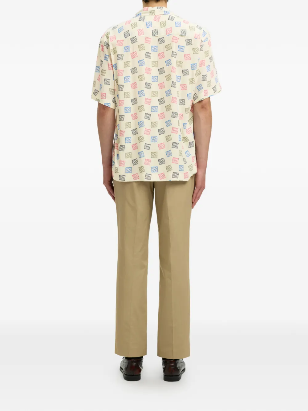  Selected Stamps Print Shirt - Neutrals 