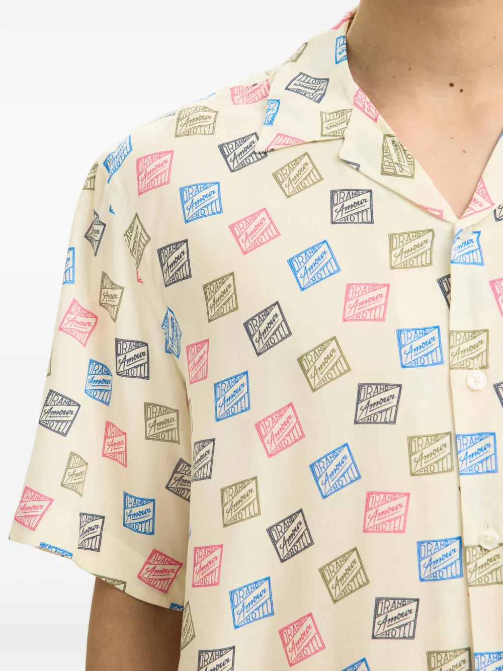 SELECTED Overhemd met print Beige