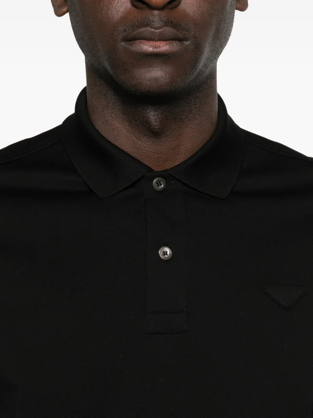 Prada Poloshirt met klassieke kraag Zwart