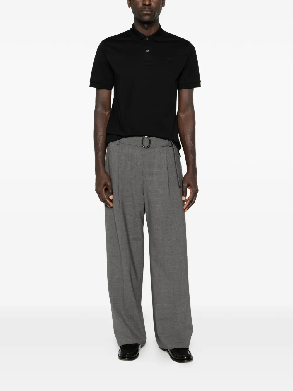 Prada Poloshirt met klassieke kraag Zwart