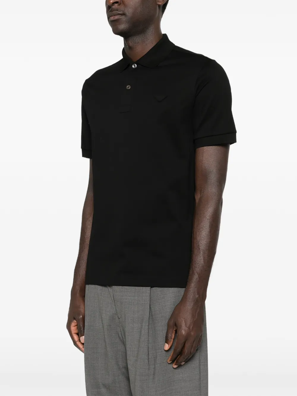 Prada Poloshirt met klassieke kraag Zwart