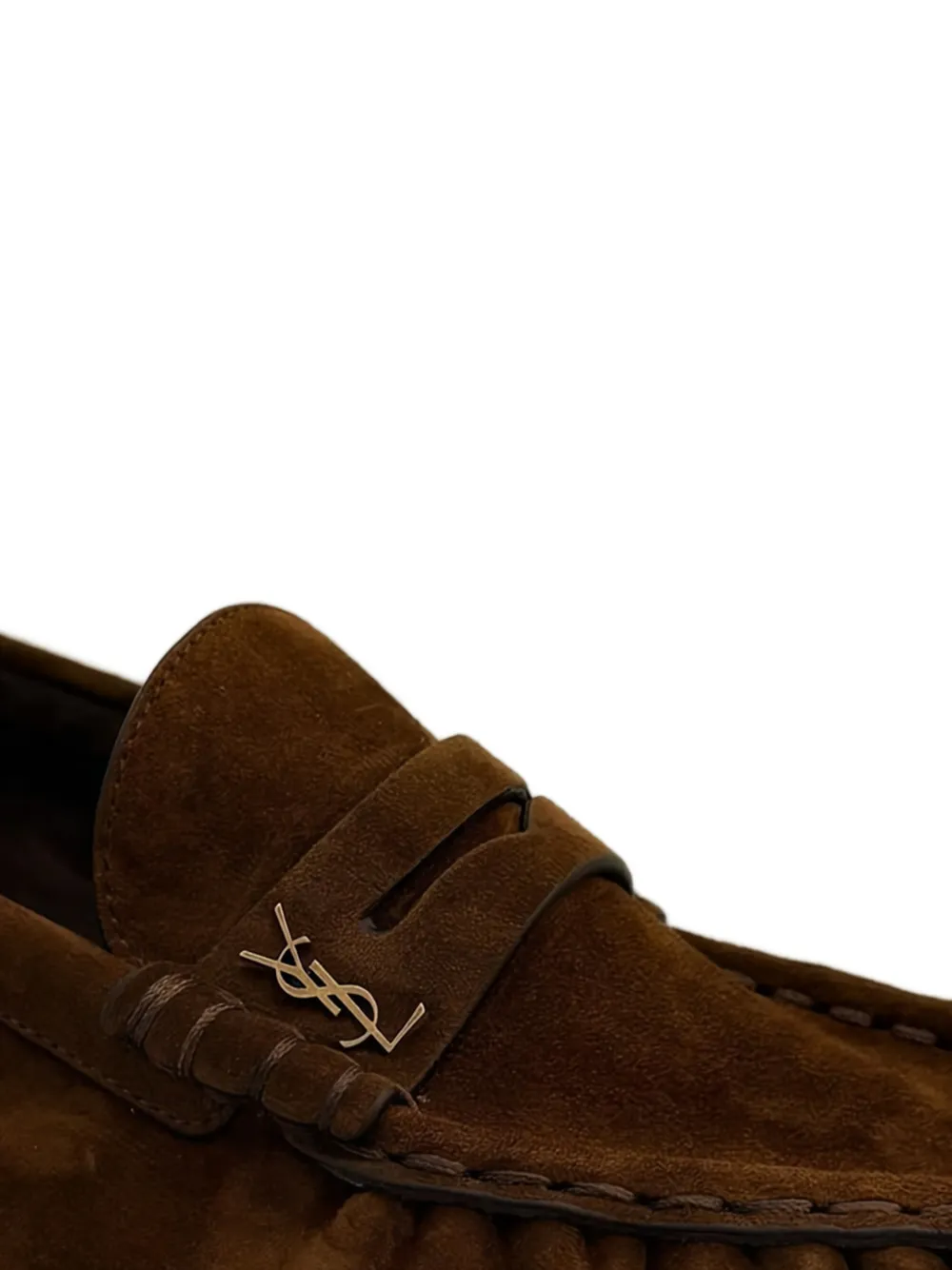 Saint Laurent Loafers met logo Bruin