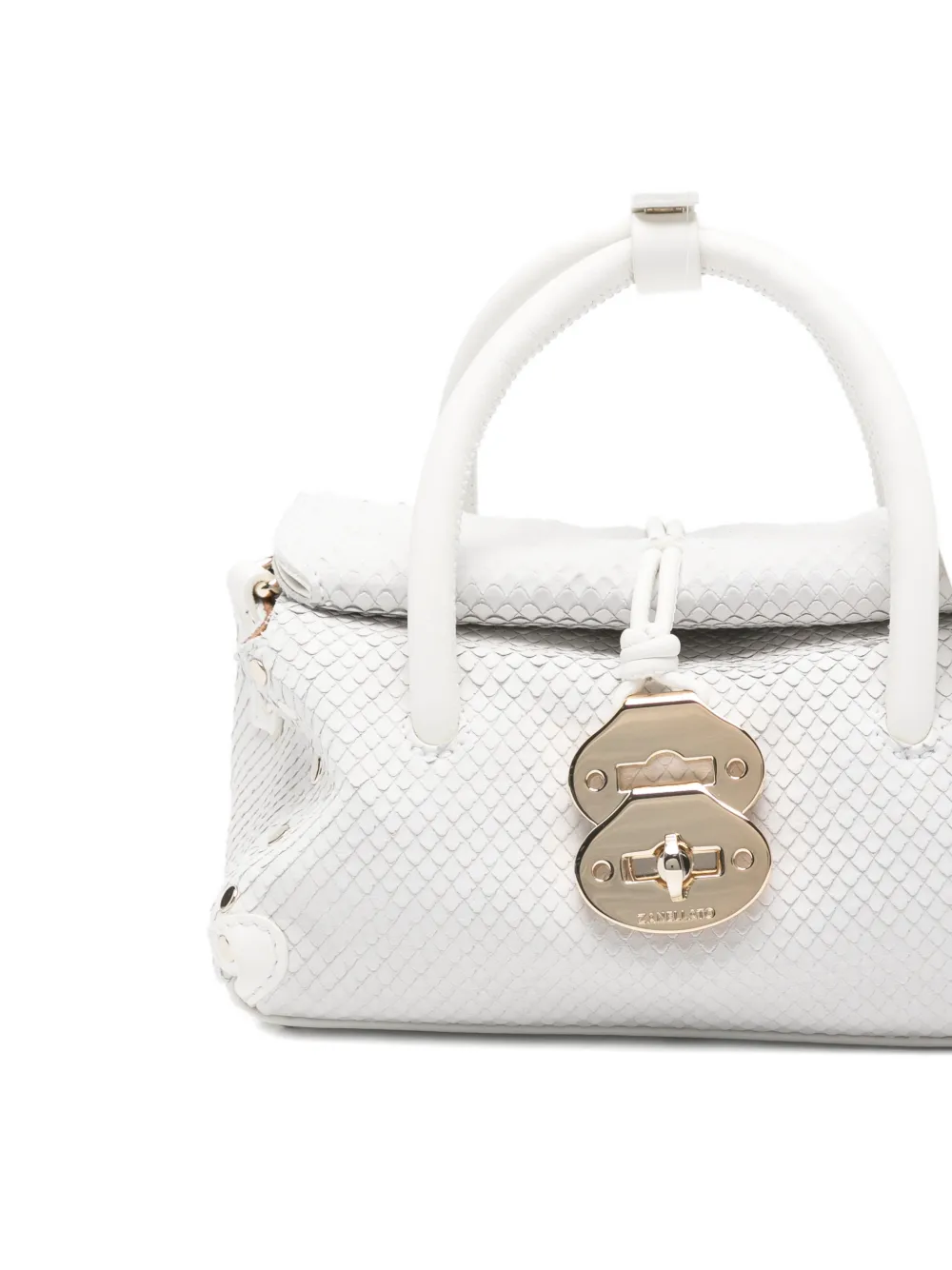 Zanellato Dotta mini-crossbodytas met handvat Wit