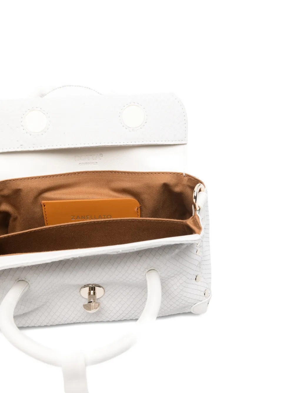 Zanellato Dotta mini-crossbodytas met handvat Wit