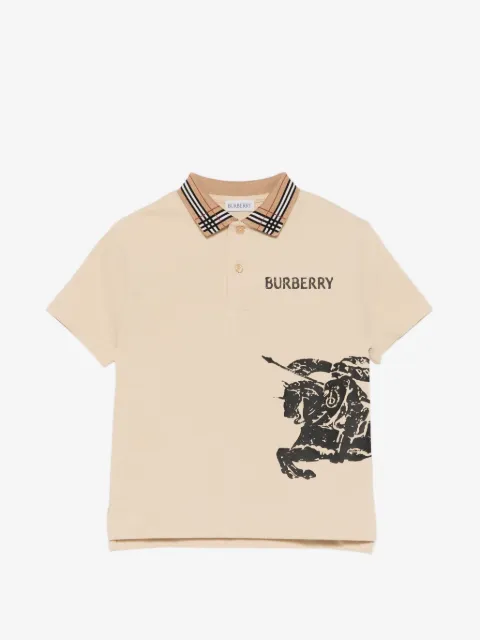 Burberry Kids playera tipo polo con logo gráfico