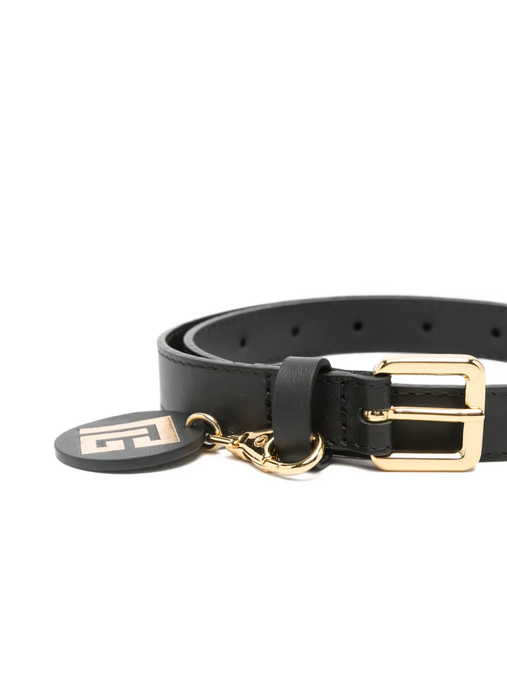  Balmain Kids Logo-charm Buckle Belt - Black 