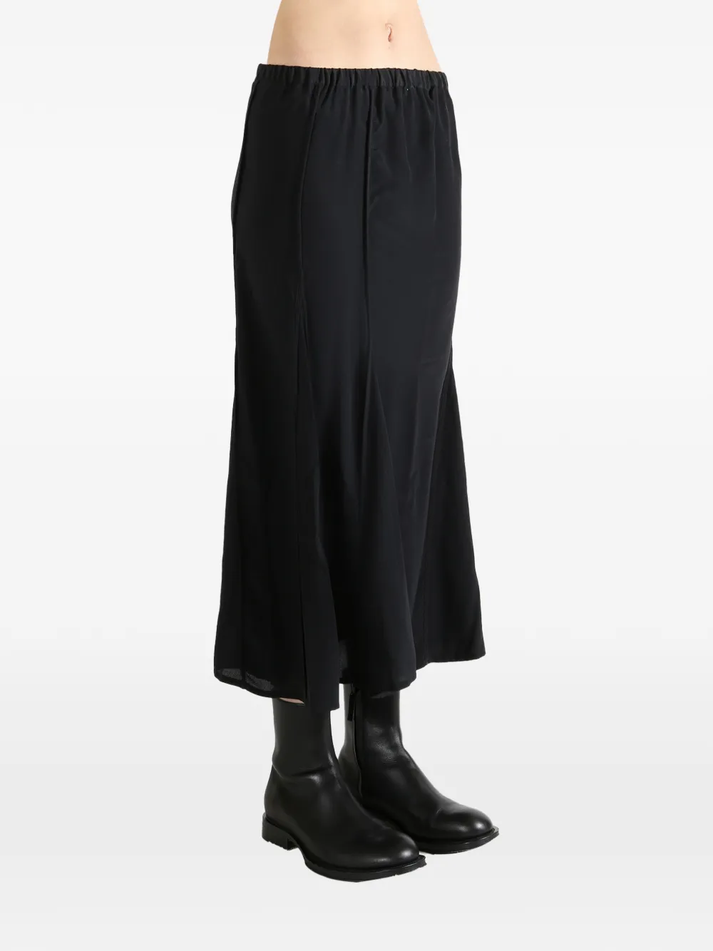  Baserange Elasticated-waist Midi Skirt - Black 