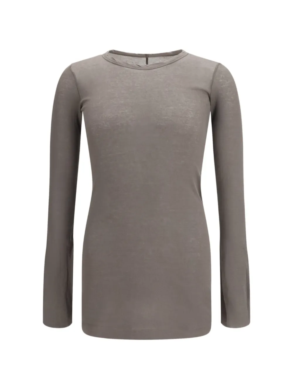 Rick Owens T-shirt Rib Ls T In Brown