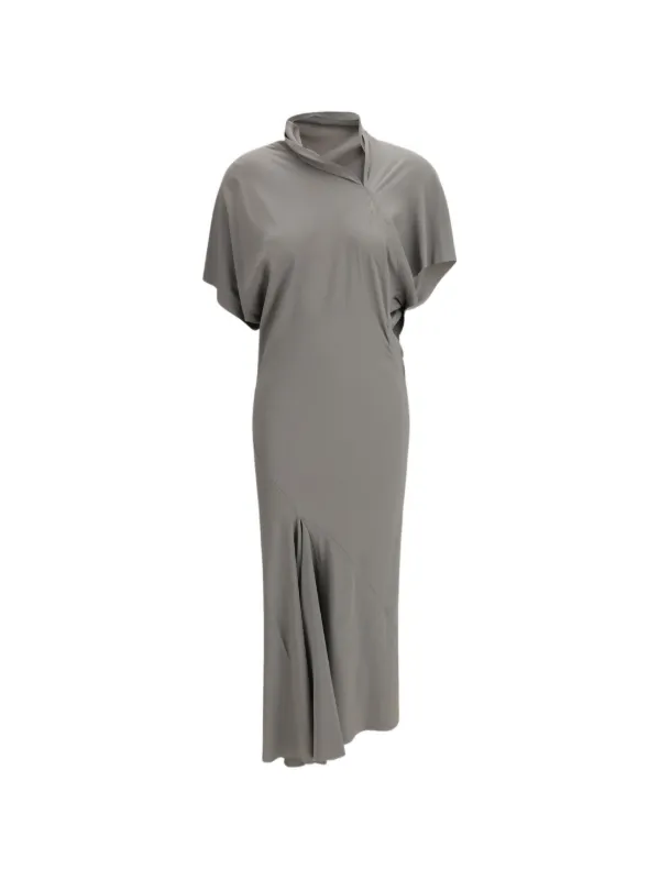 rick owens midi dress Rick Owens Seb Draped Midi Dress | Grey