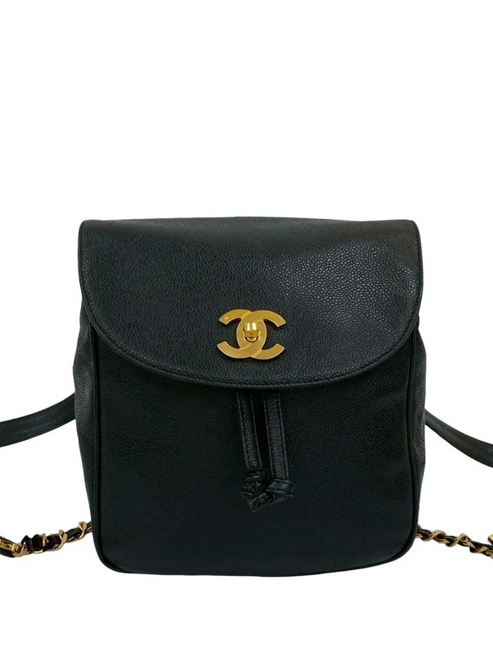 CHANEL Pre-Owned Zaino CC in pelle Caviar con chiusura a girello 1994-1996 - Nero
