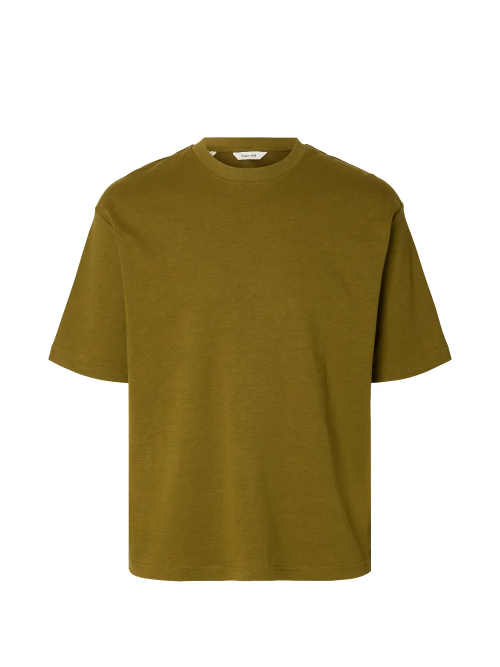 Selected Crew-neck T-shirt In Green