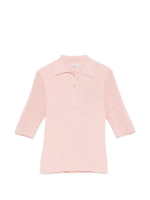 Agnona ribbed-knit polo top